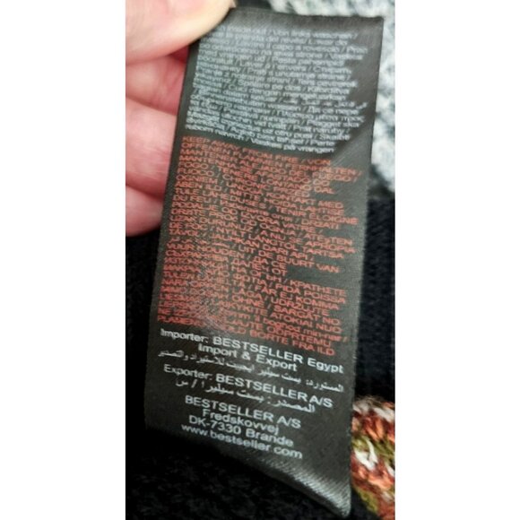 Vero Moda Floral Embroidered Knit Skirt Black With Pink Rose Design Medium - Picture 5 of 7